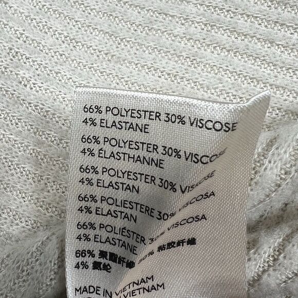 Free People Marley Shirt L Off White Off The Shoulder Ribbed V-Neck Pullover - Picture 10 of 12